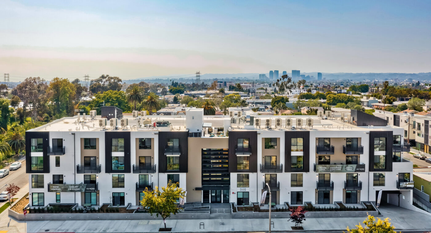 top exterior shot of property building