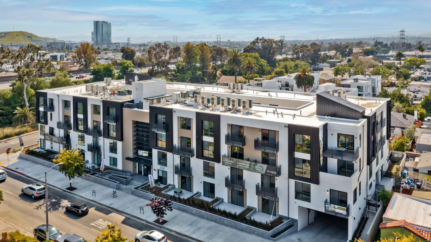 top exterior shot of property building and surroundings