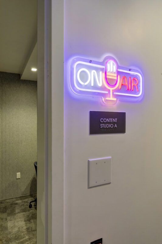 content Studio room entrance sign