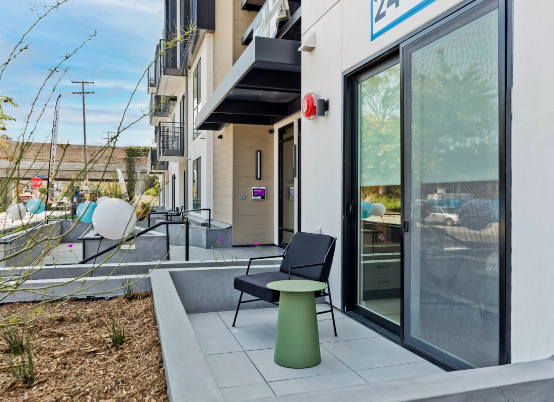 balcony with sliding glass doors